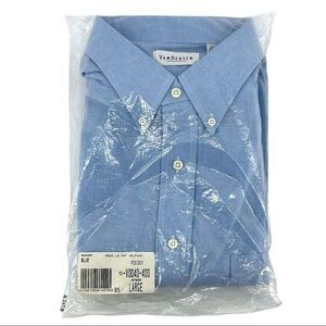 Van Heusen NWT Wrinkle Free Stain Shield Mens Button Down Large 16-16.5